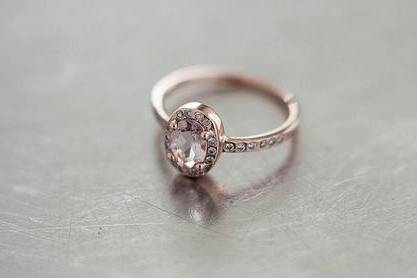 Morganite and white diamonds set in 18k rose gold