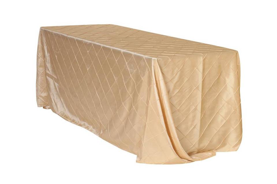 Champagne Tablecloths, Champagne Rectangular Pintuck Table Linens