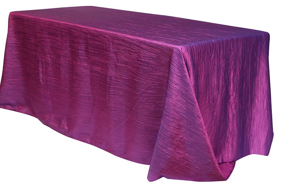 Purple Tablecloths, Purple Rectangular Crinkle Taffeta Table Linens
