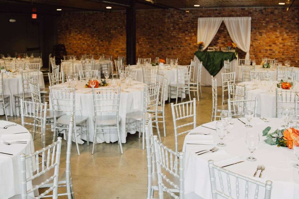 Mezzanine set for dinner