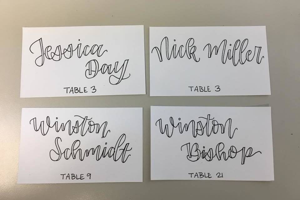 Special Calligraphy Place Cards