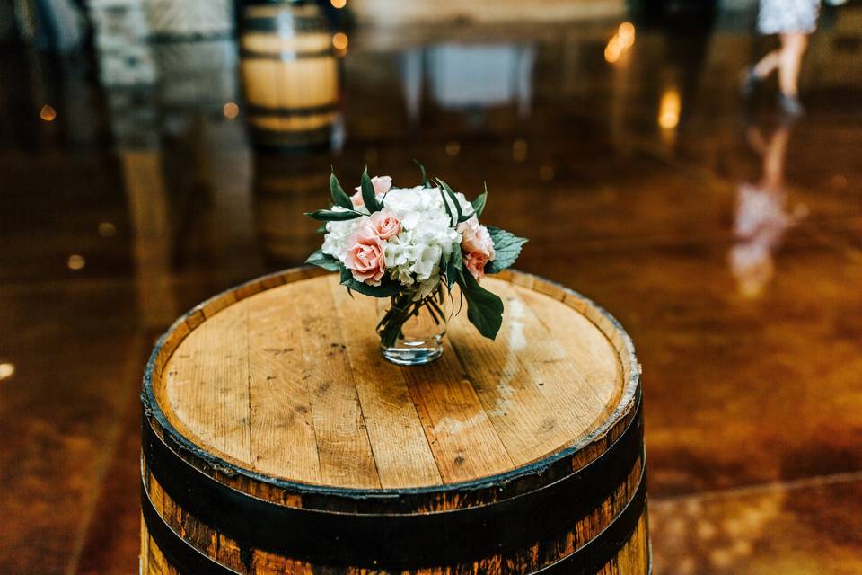 Flower in a barrel