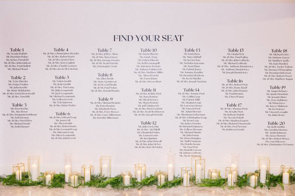 Seating Arrangement Wall