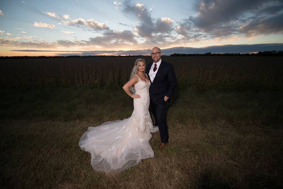 Flint Hills wedding sunset