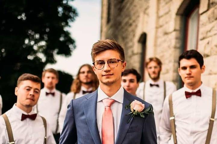 Groomsmen on the veranda