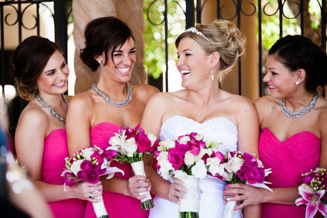 Bride and bridesmaids