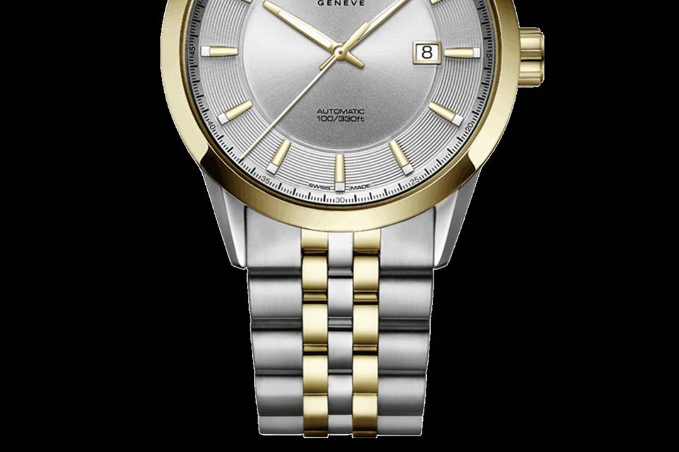 Silver and gold trim watch
