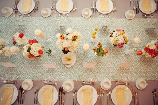 Table set up with centerpiece