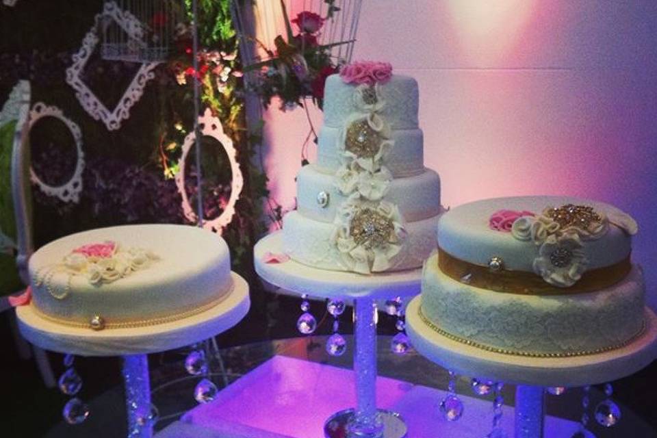 Three wedding cakes