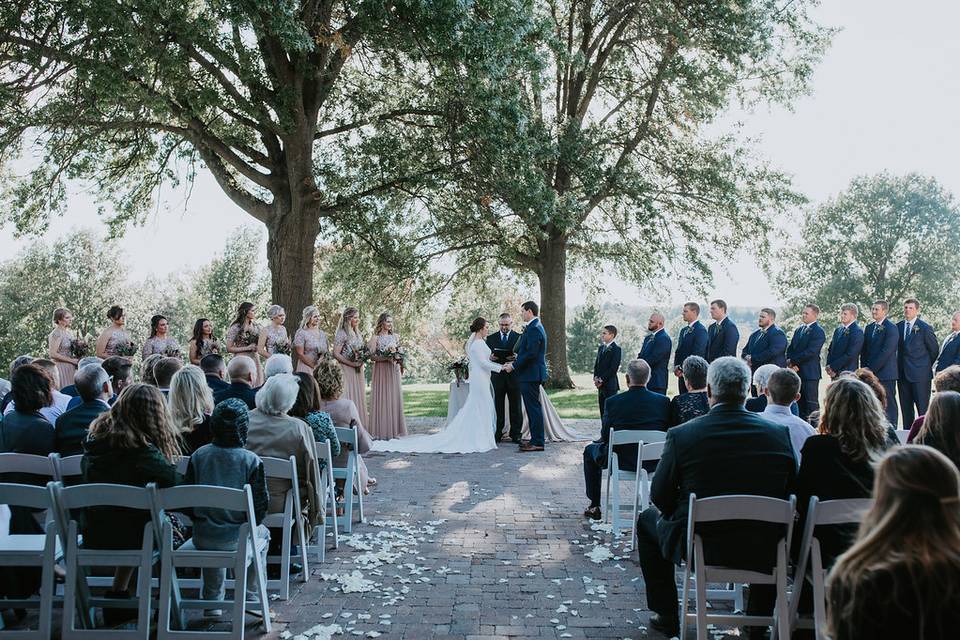 Ethereal patio ceremony