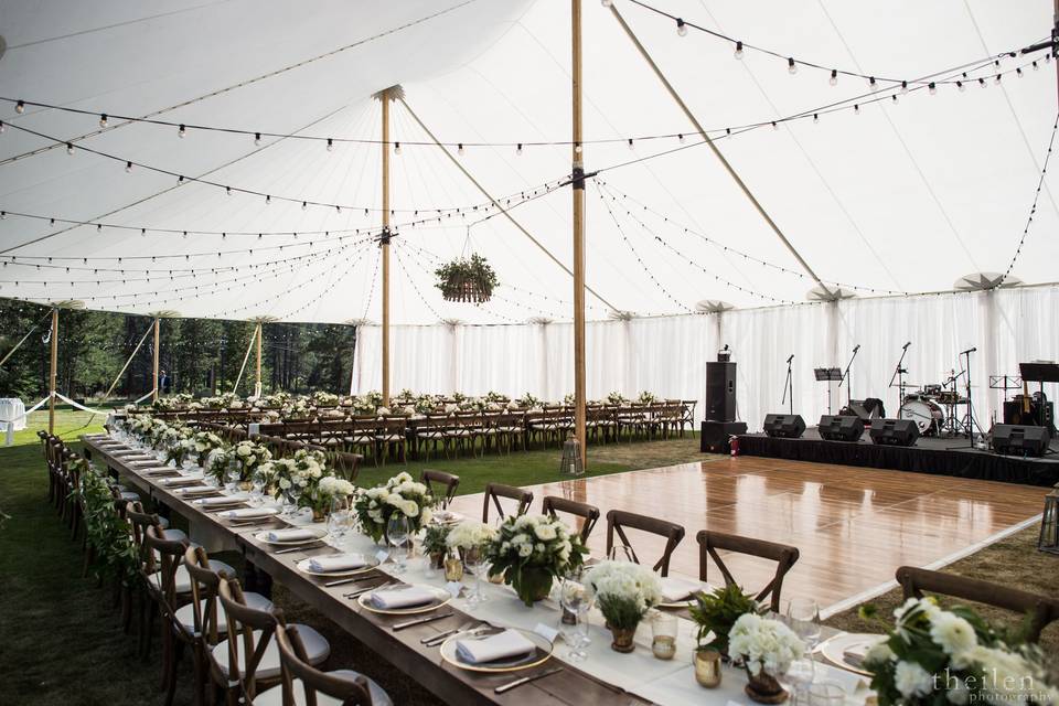 Reception tent and dance floor