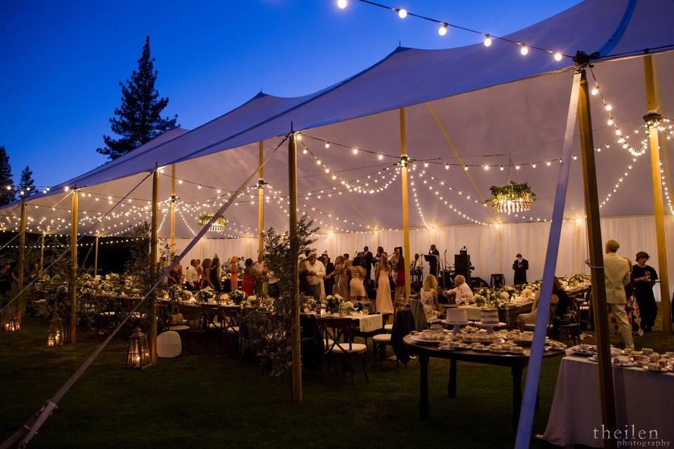 Sailcloth tent at night