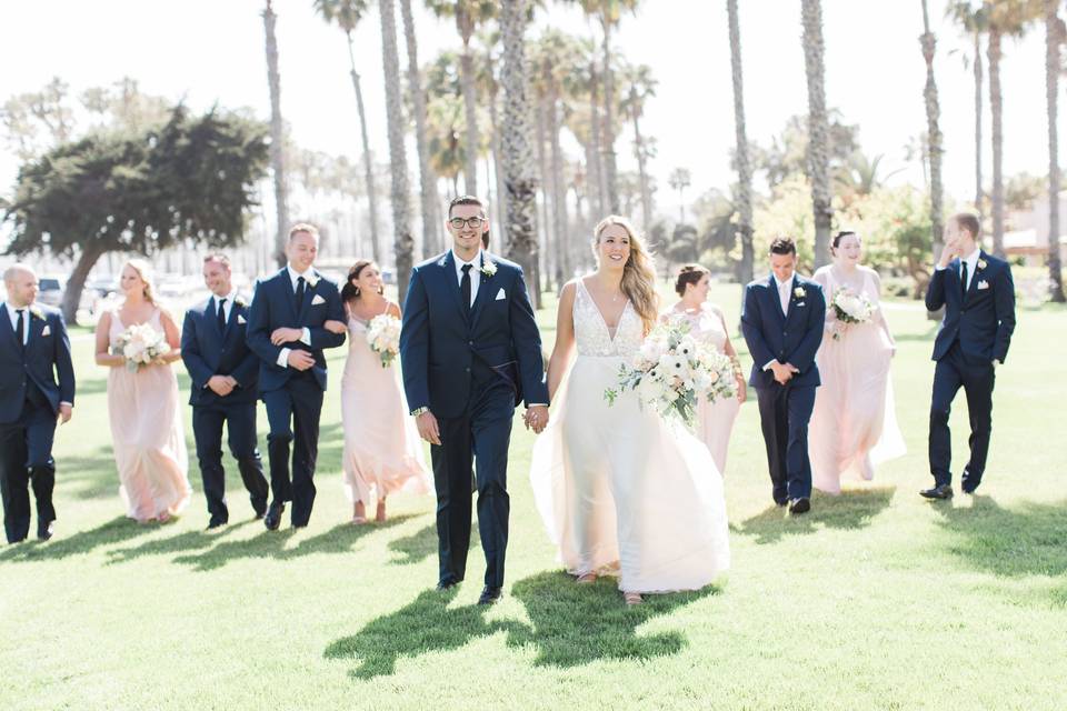 Bride and bridesmaids