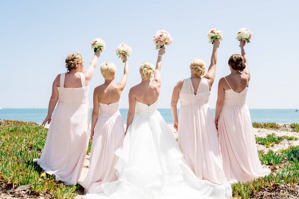 Bride and bridesmaids