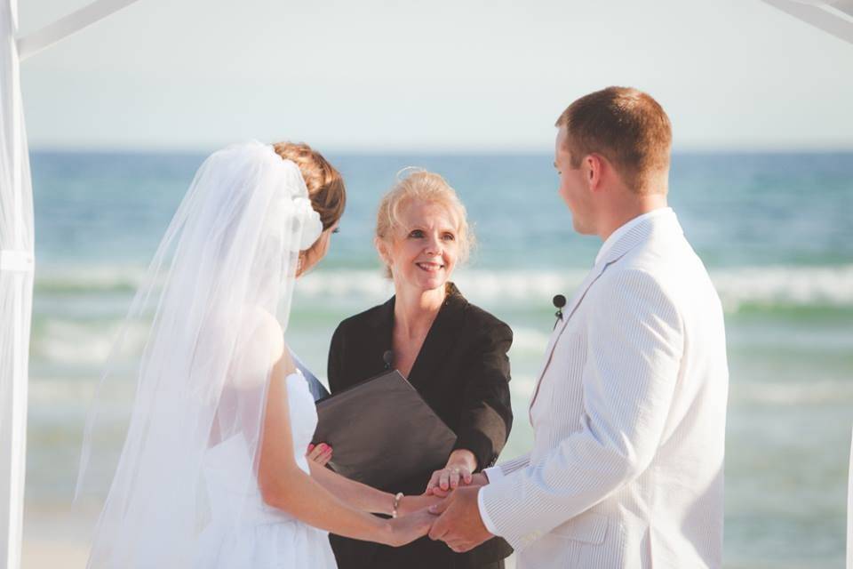 Beach wedding ceremony