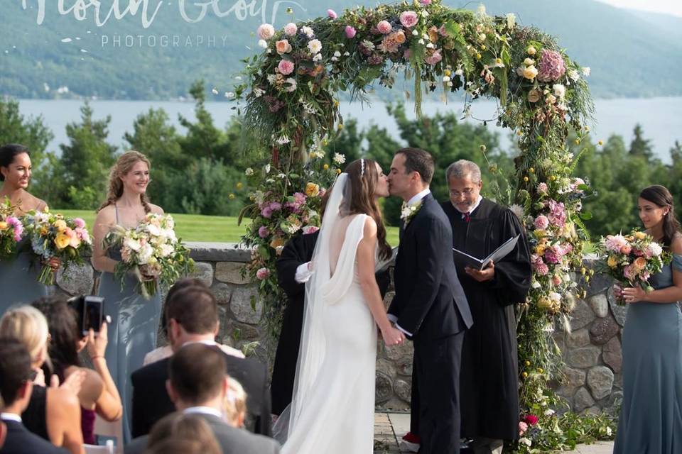 Floral wedding arbor