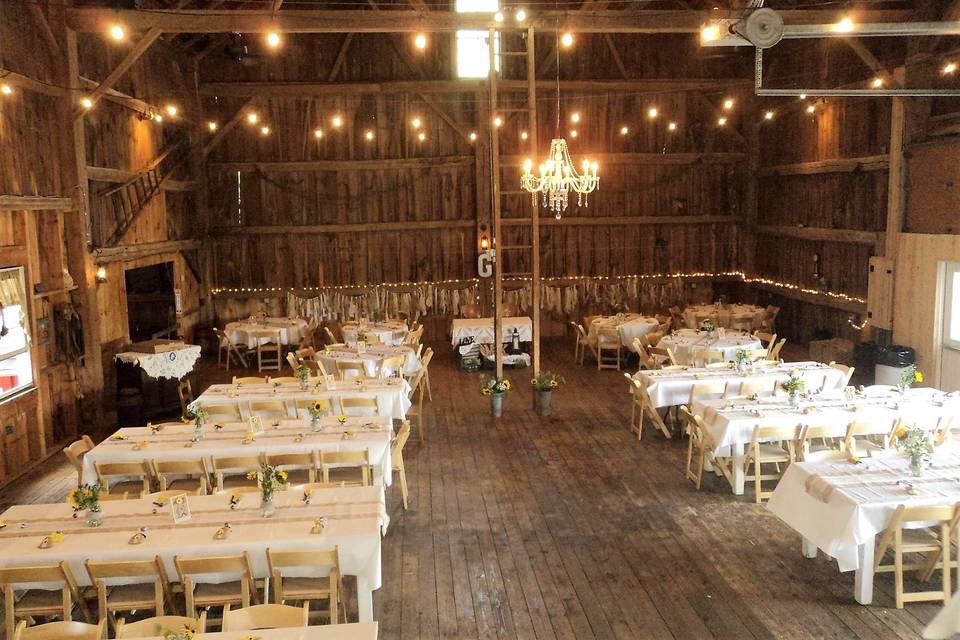 Barn reception setup