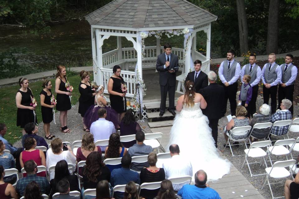 Gazebo by water