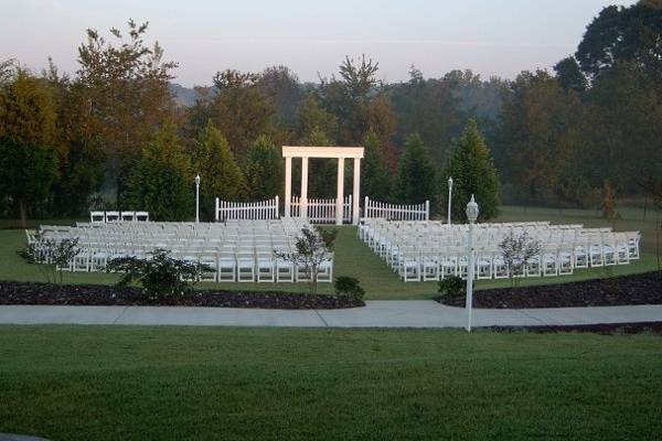 Outdoor wedding setup