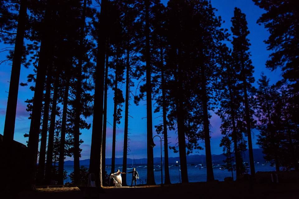 Father Daughter Dance at this beautiful wedding on the shores of Lake Tahoe!