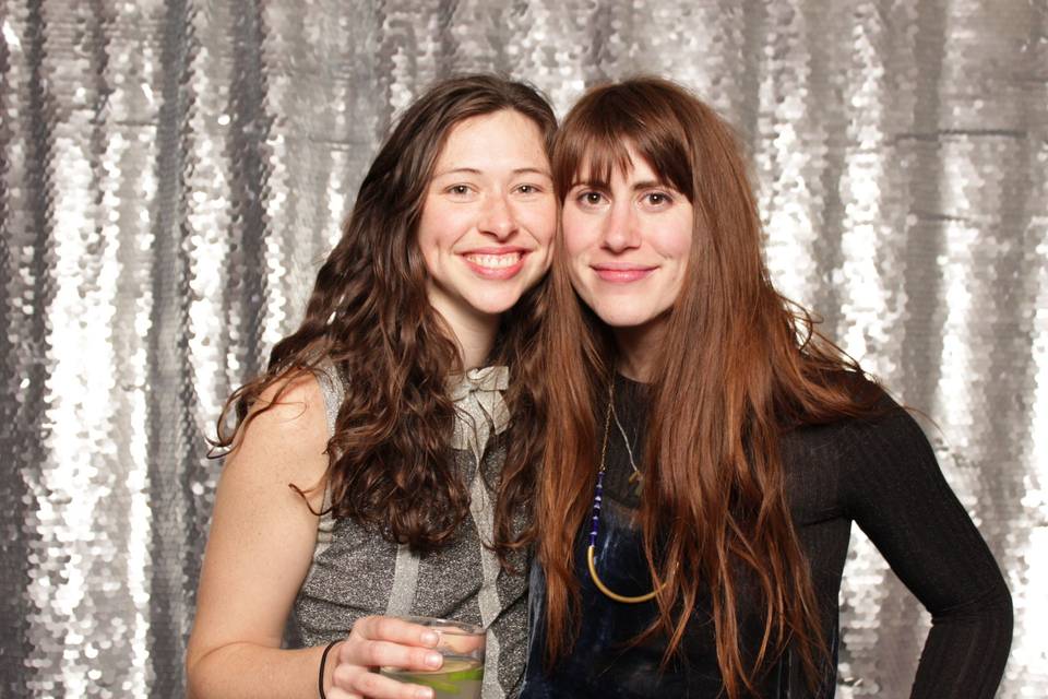 Love birds in the photo booth at this Lake Tahoe Wedding