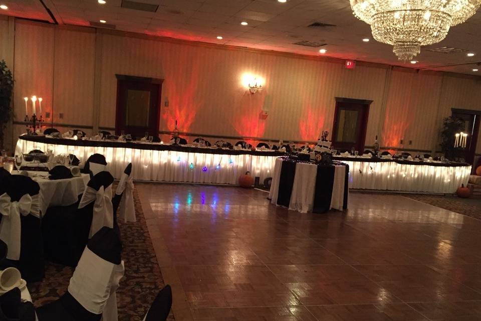 Wedding reception and ballroom area