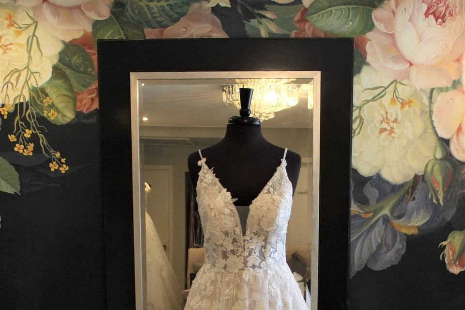 Gown with lace details