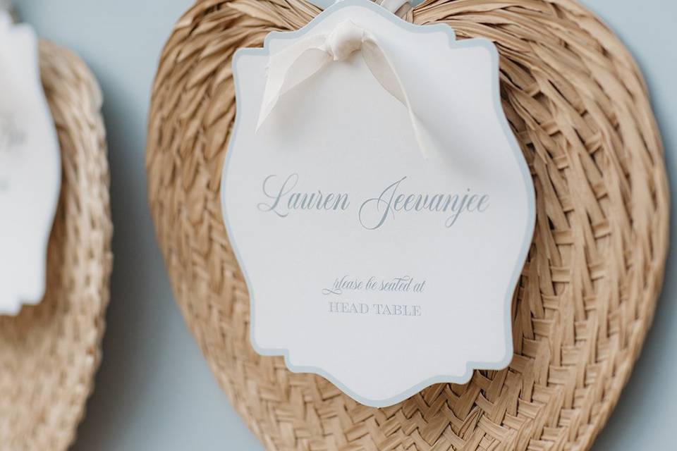 Kiran & Margaret place card