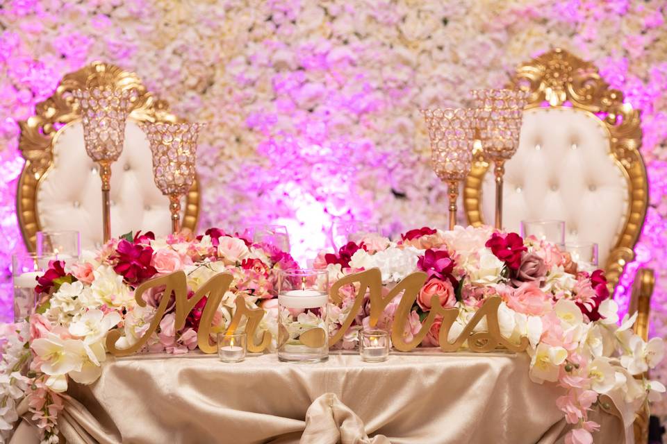 Close-up of Sweetheart Table