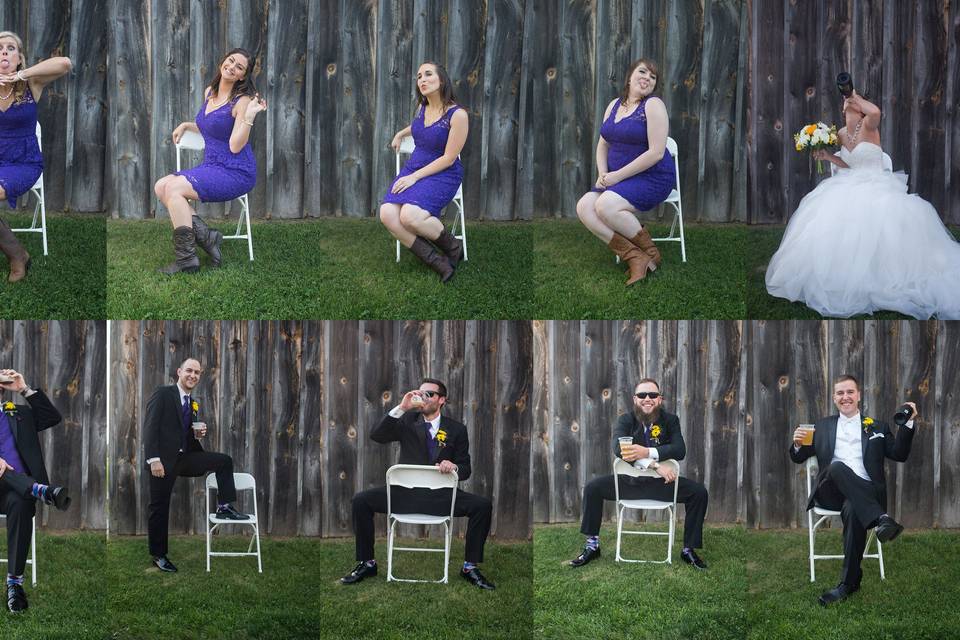 Wedding party personality shots