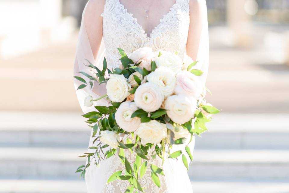 Blush cascade bouquet