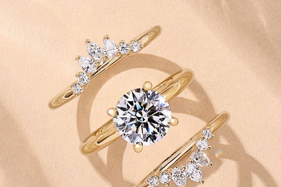 Sylvie Wedding Ring Set