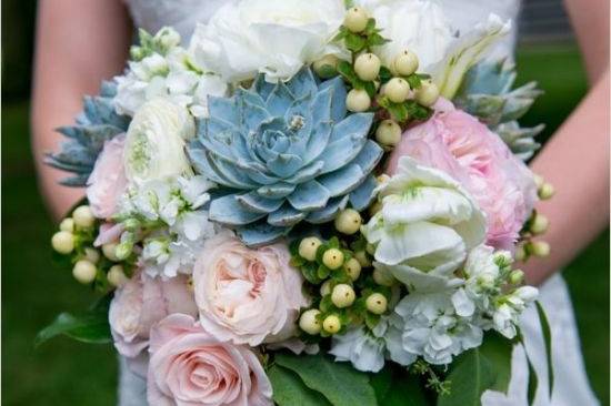 Succulent and Rose Bouquet