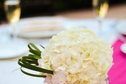 Candles and floral centerpiece