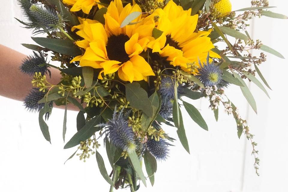 Sunflower and Thistle Bouquet