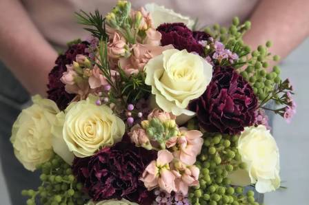 White and Burgundy Bouquet