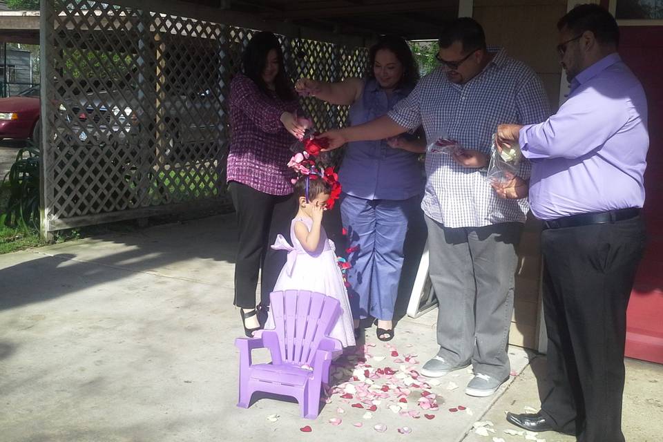 Ceremony was held in a gazebo in the town of Tomball, TX.