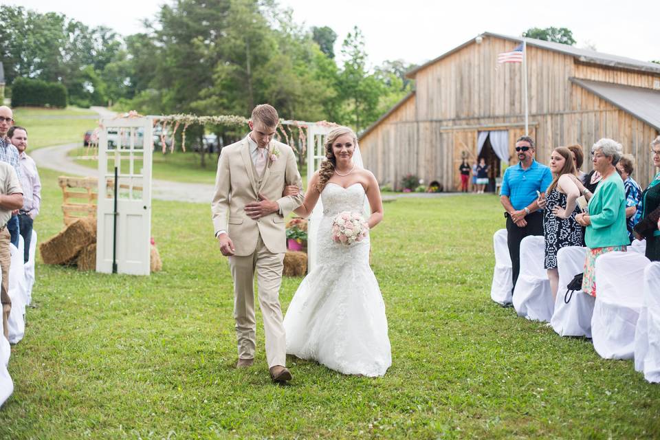 The bride and groom