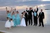 Couple with their bridal party