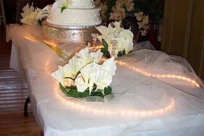 Wedding cake table set up