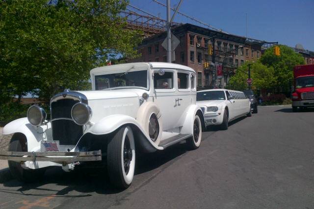 Vintage wedding carAntique ReoChrysler Limo