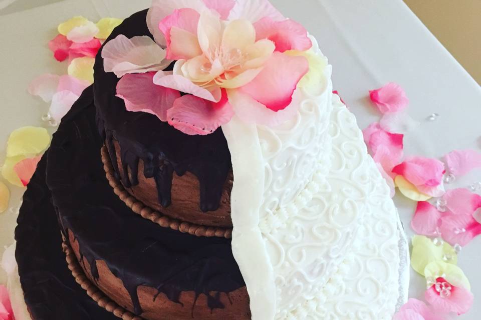 Two Faced Wedding Cake