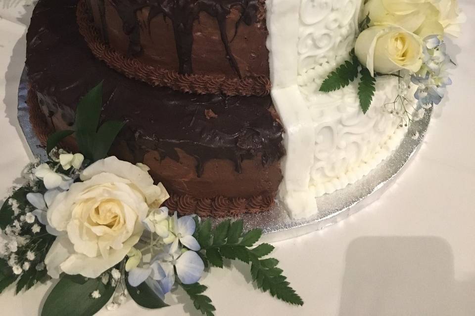 Two Faced Wedding Cake