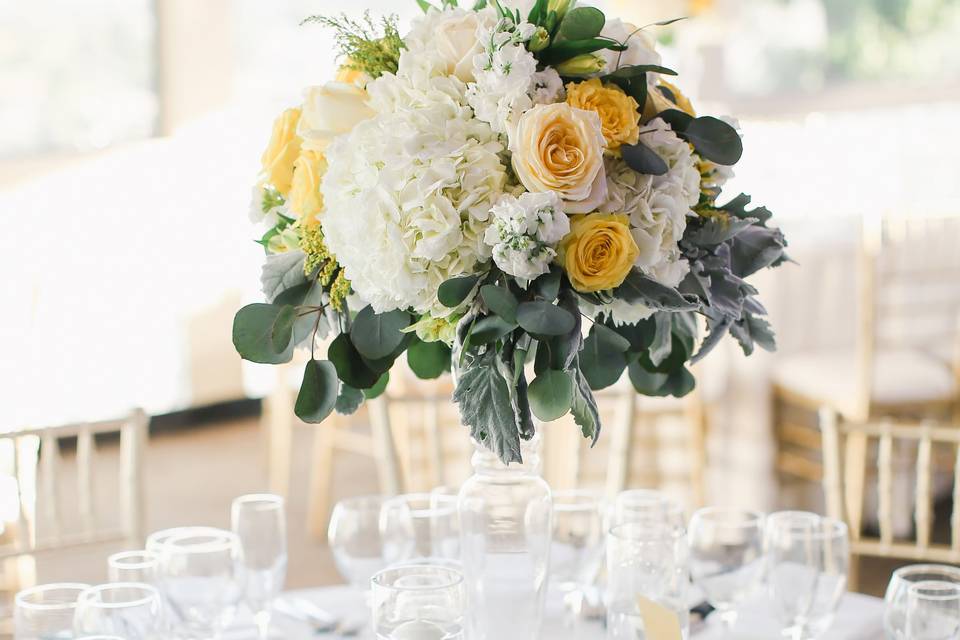 Tall reception centerpiece