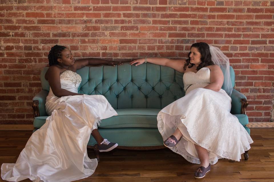 Bride with her bridesmaid