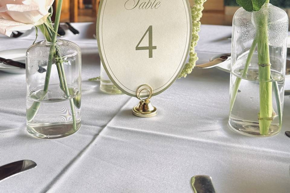 Table Number Sign