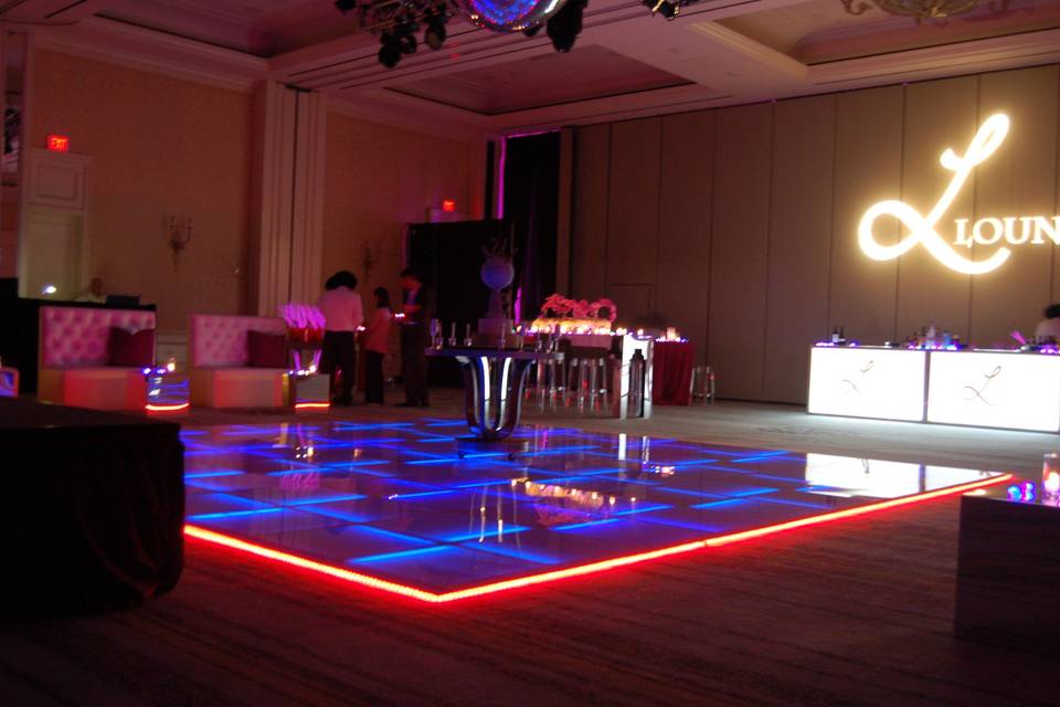 Red light dance floor