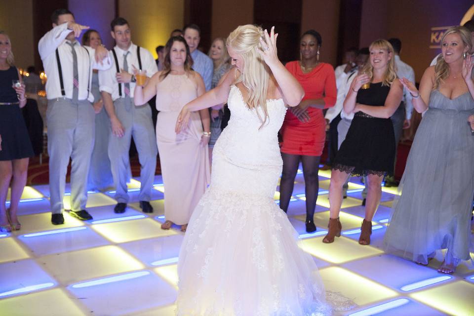 Bride dancing