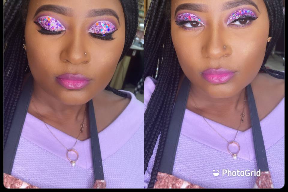 Glamorous full face makeup