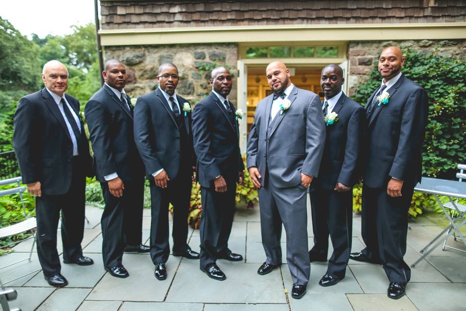 The groom with his groomsmen